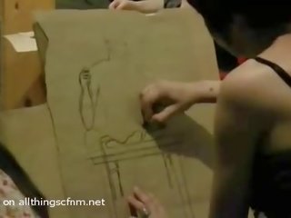 Cfnm drawing naakt prestatie kunst