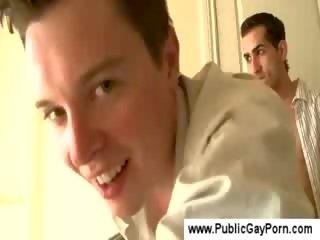 Homossexual chaps a foder em o balkony