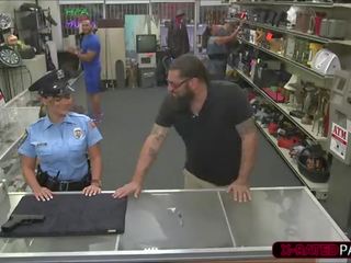 Erotic polisi woman wants to pawn her weapon and ends up fucked by shawn