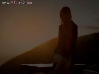 Sunset sisse malibu sisse kunst pose mov