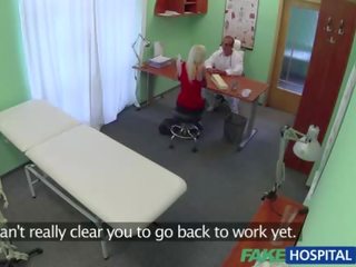 Outstanding blonde patient rides a big prick